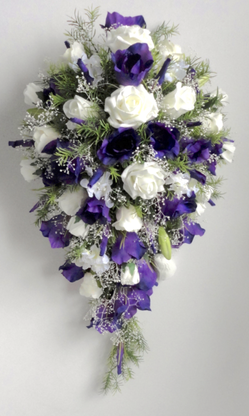 Purple & White Rustic Inspired Bridal Bouquet